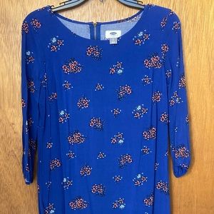 Old Navy Bright Blue Mini Dress with pink flowers